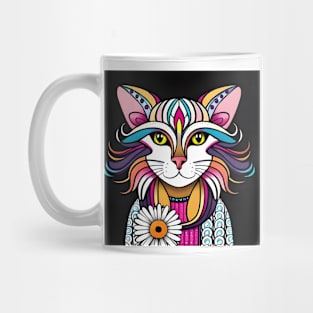 Colorful feline cat Mug